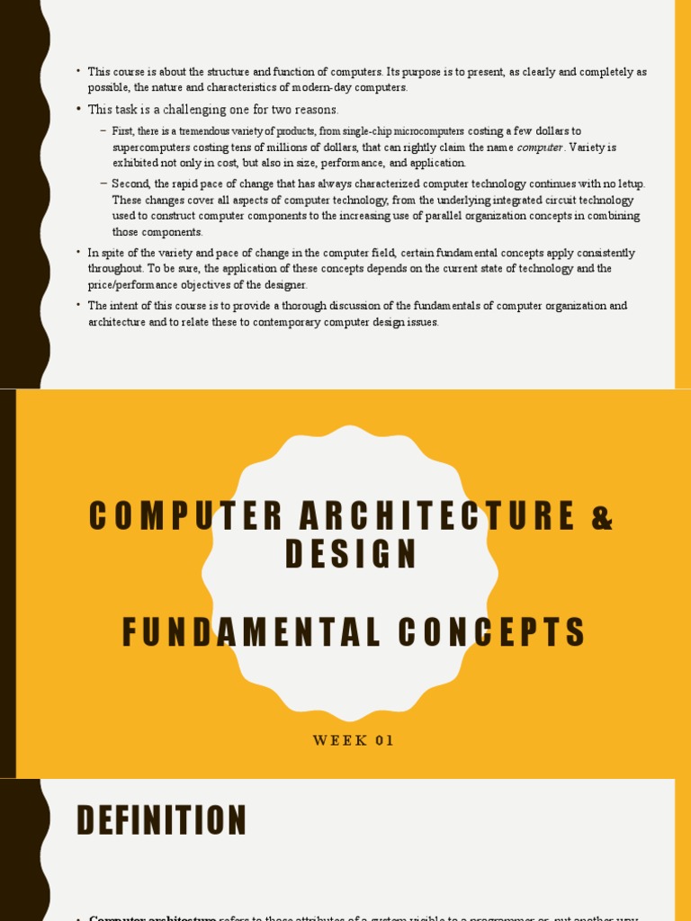 Basic Concepts of Computer Architecture & Design | PDF | Computer Data ...