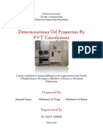 Determinations Oil Properties by PVT Correlations