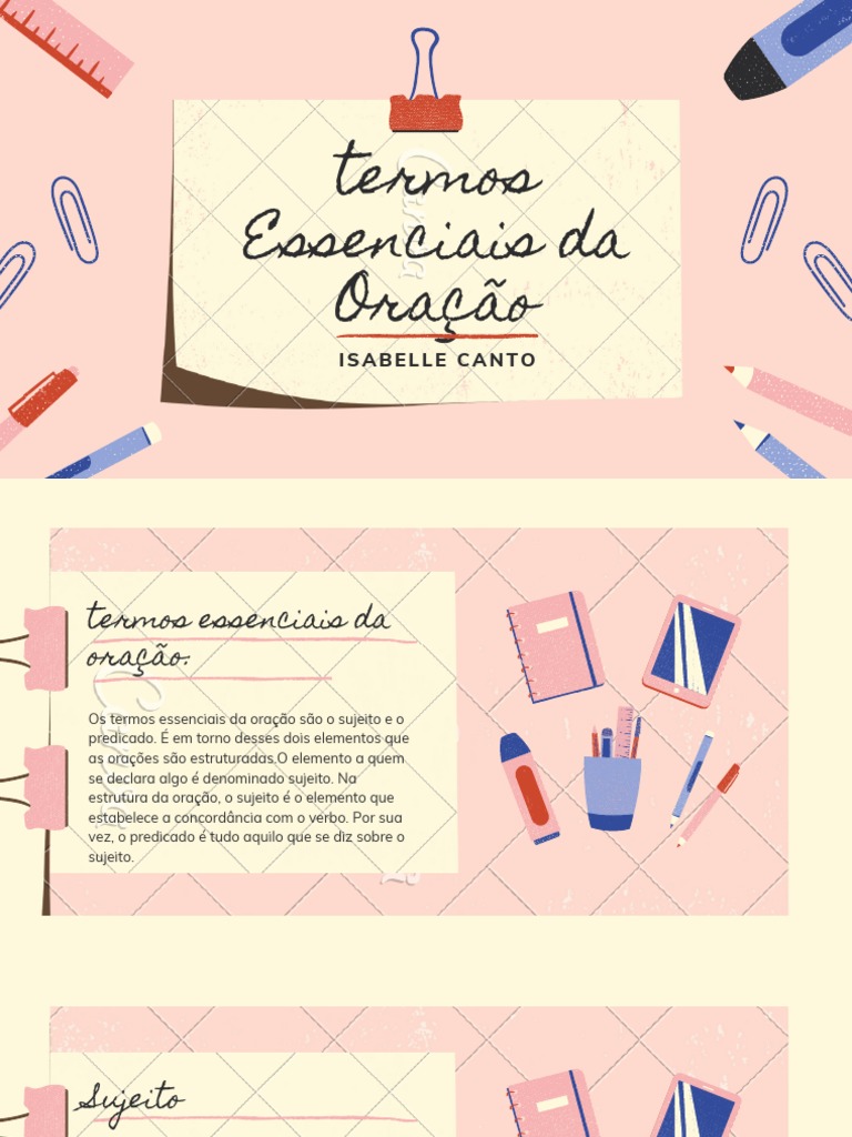 Termos Essenciais da Oração: Sujeito e Predicado | PDF | Assunto ...