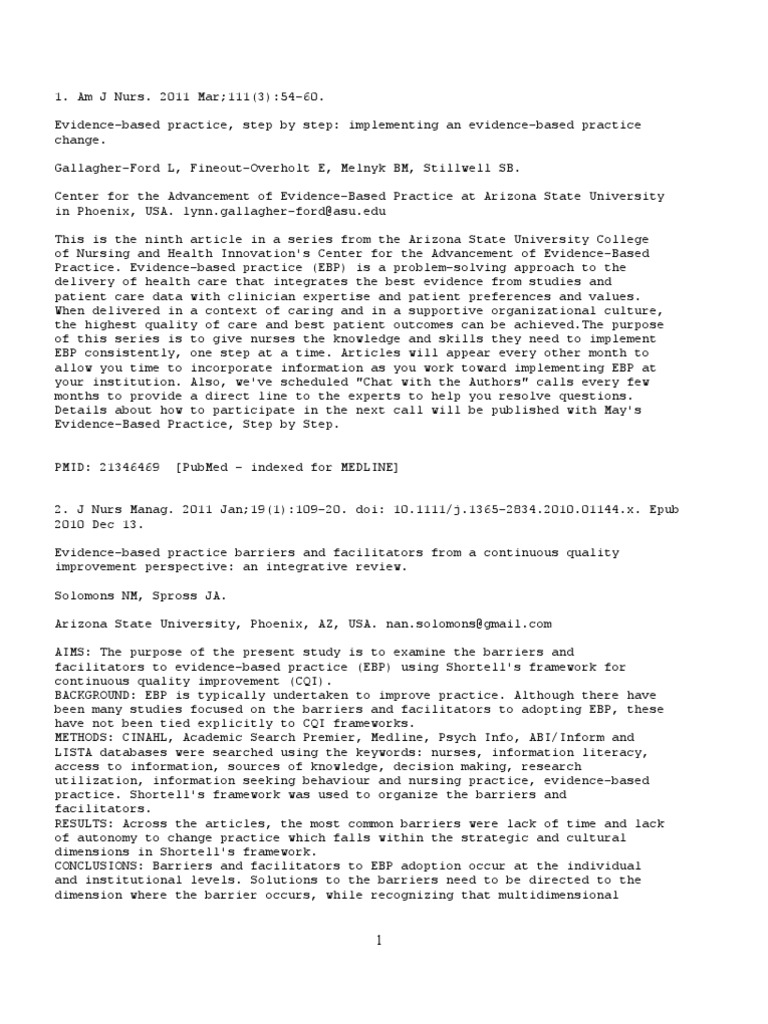 Evidence Based Practice-Nurses Knowledge | PDF | Evidence
