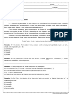 Atividade de Portugues Modo Subjuntivo 8º Ano PDF