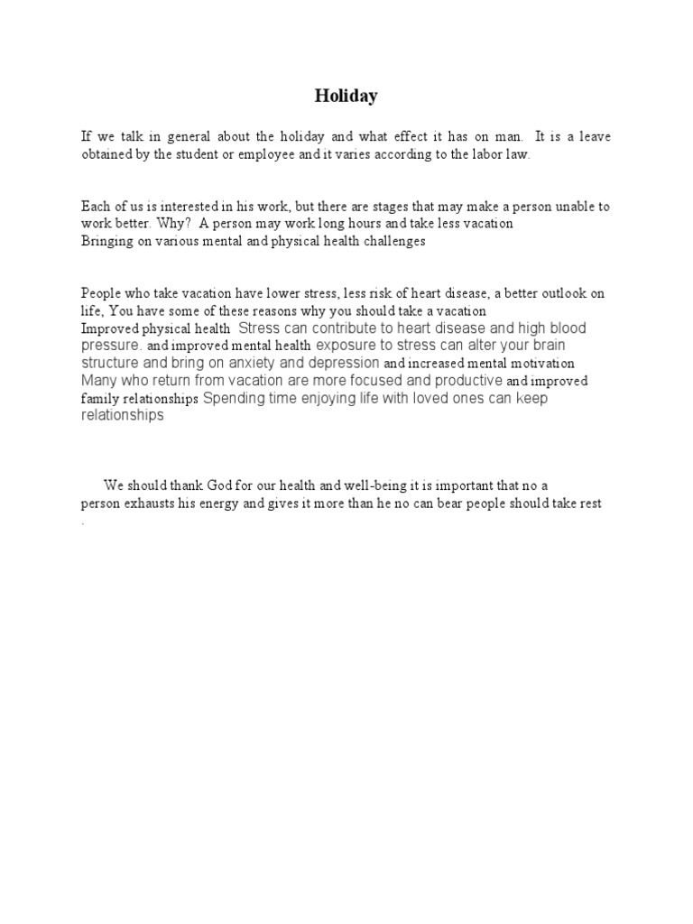 Holiday | PDF