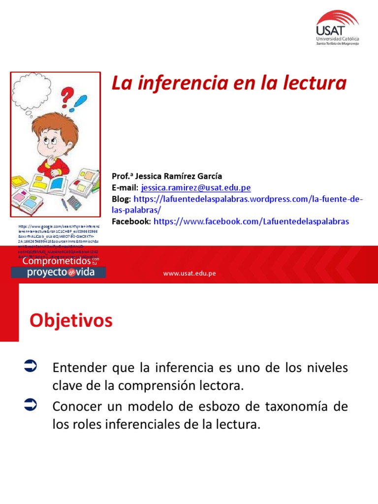 La Inferencia en La Lectura 2022 USAT Semana 4 PDF Inferencia