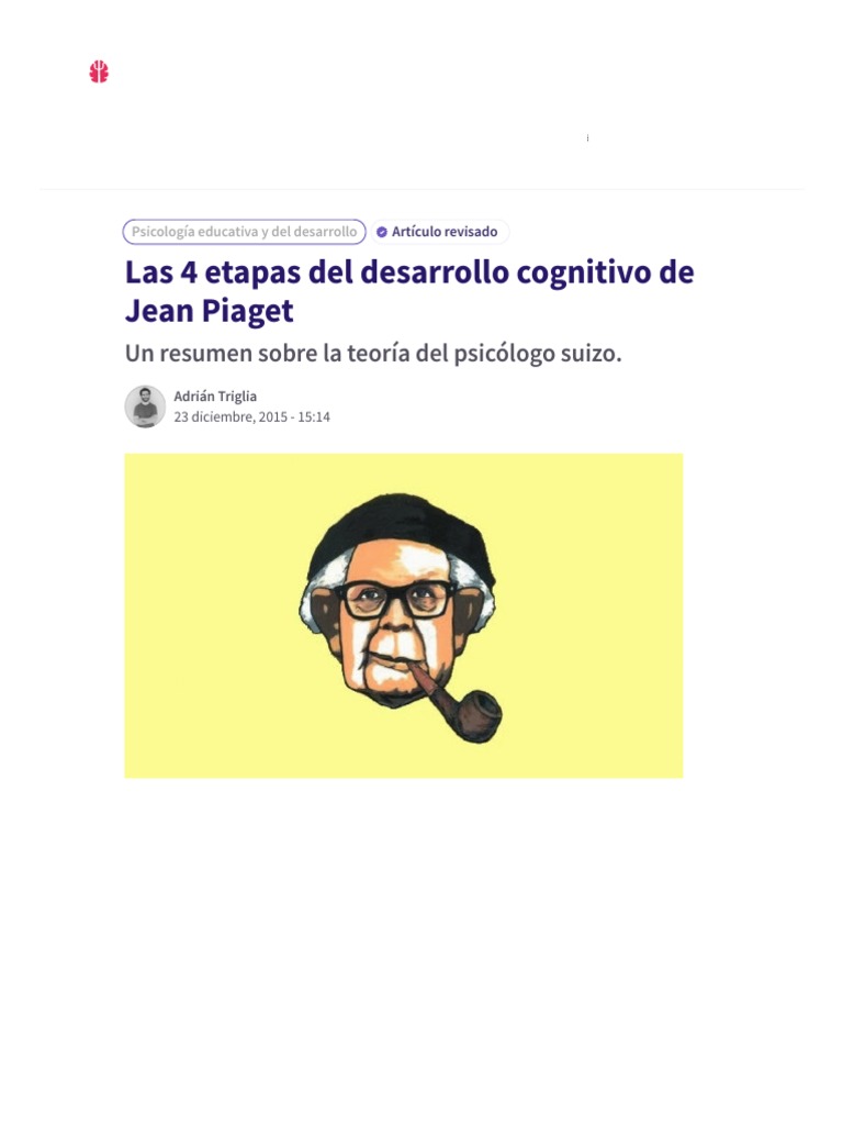Las 4 Etapas Del Desarrollo Cognitivo de Jean Piaget | PDF | Desarrollo ...