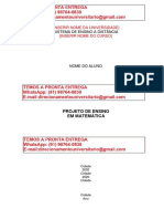 Licenciatura em Matemática - Projeto de Ensino em Matemática