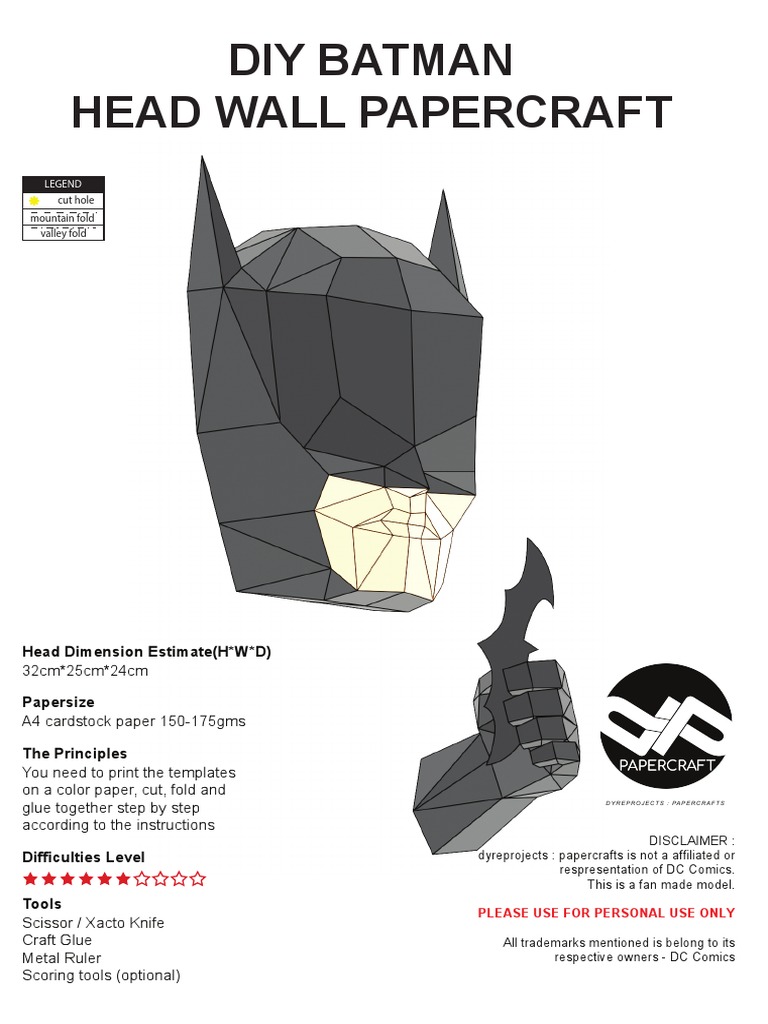 Batman Papercraft Template Free Printable Papercraft