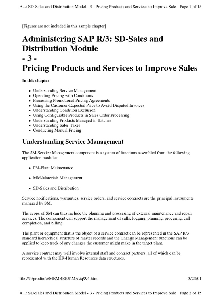 Administering SAP R/3 SDSales and Distribution Module 3 Pricing