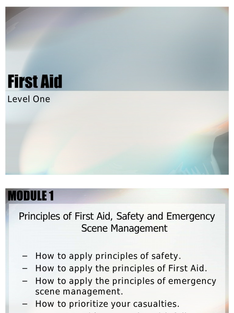 First Aid Level 1 Power Point Presentation PDF First Aid Shock
