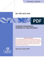 ISA-TR91.00.02-2003: Criticality Classification Guideline For Instrumentation