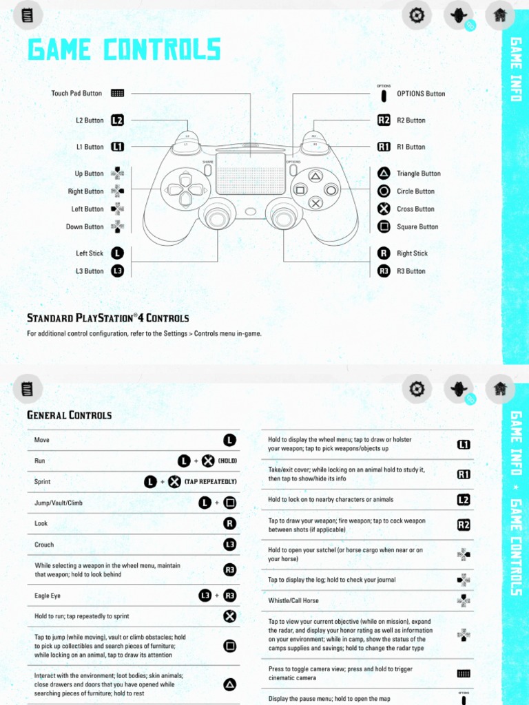 RDR2 Controls PS4 PDF