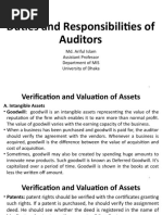 Duties and Responsibilities of Auditors