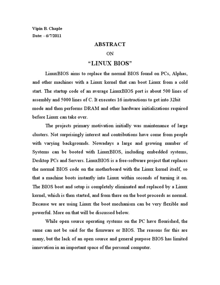 Linux Bios | PDF | Home & Garden | Technology & Engineering