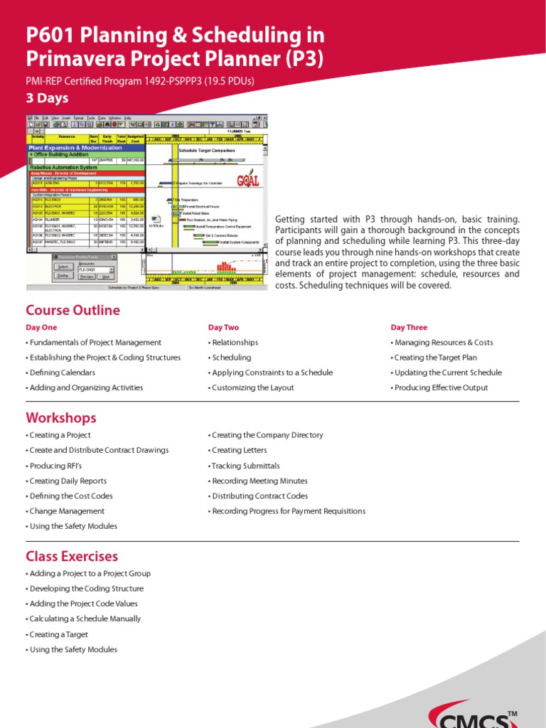 P601 Planning and Scheduling in Primavera Project Planner | PDF ...