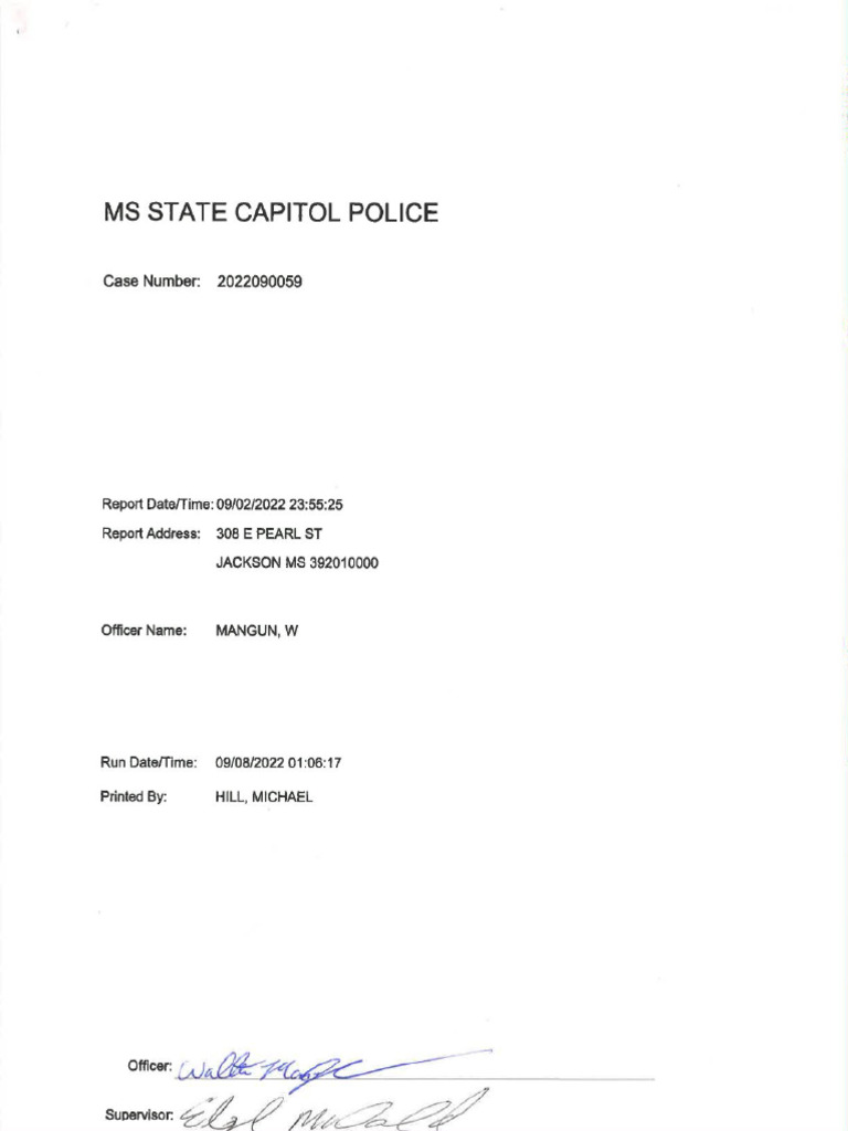 Redacted Incident Report Provided by Capitol Police | PDF