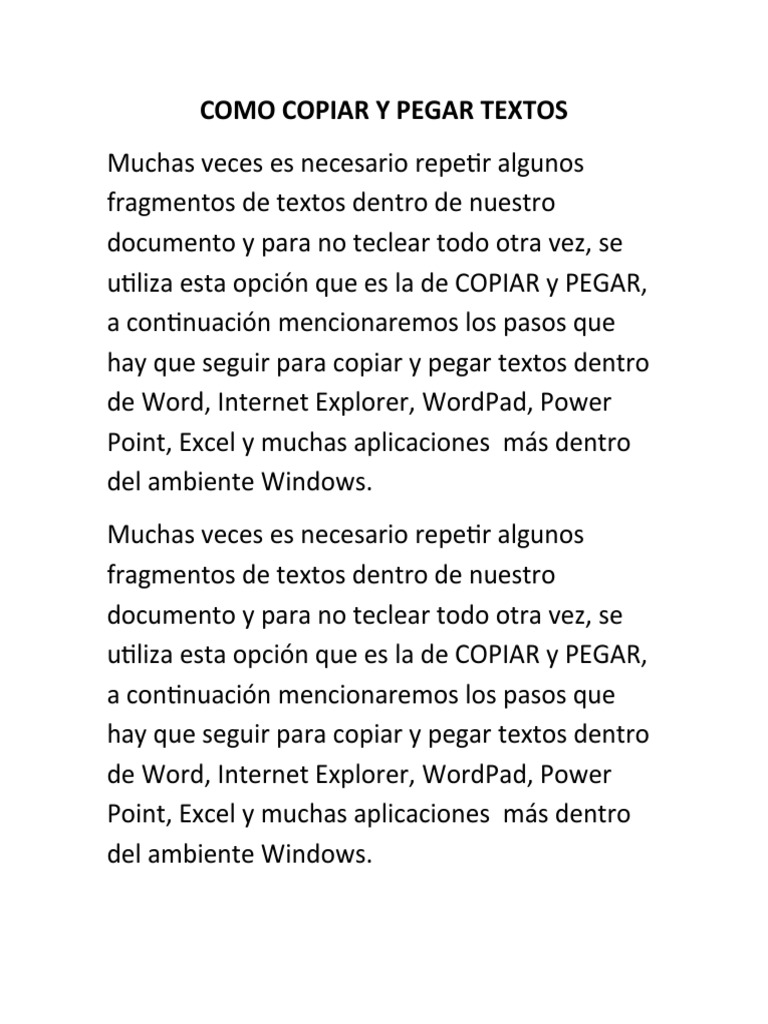 Copiar y Pegar en Windows: Guía | PDF | Microsoft Word | explorador de ...