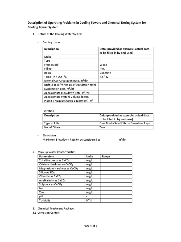 Cooling Tower Chemical Dosing Guide | PDF | Magnesium | Water