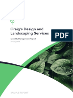 Monthly Performance Report Craig Design and Landscaping