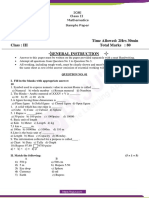 ICSE Class 3 Mathematics Sample Paper