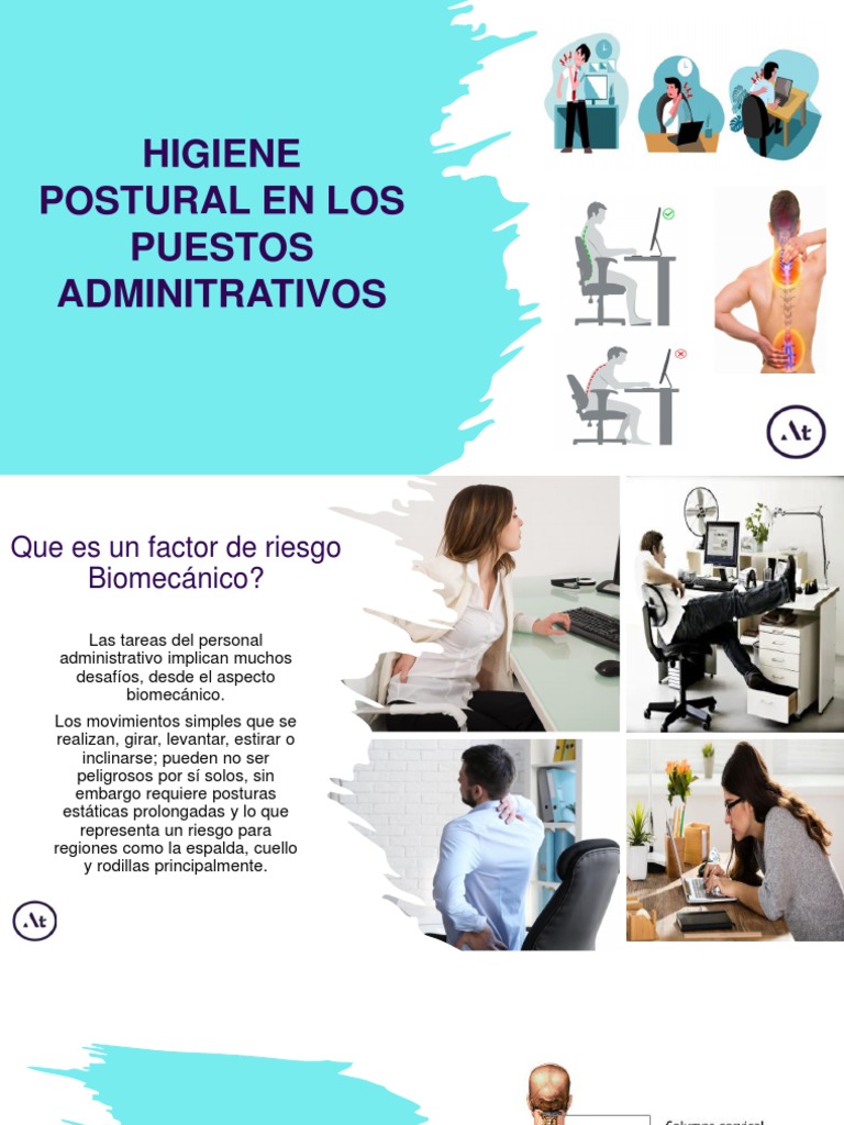 Higiene Postural en Oficinas | PDF | Dolor lumbar | Causas de la muerte
