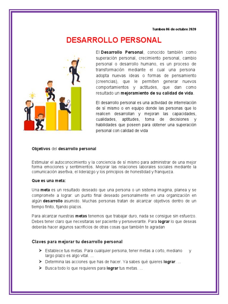 Claves para tu desarrollo personal | PDF | Desarrollo personal | Objetivo