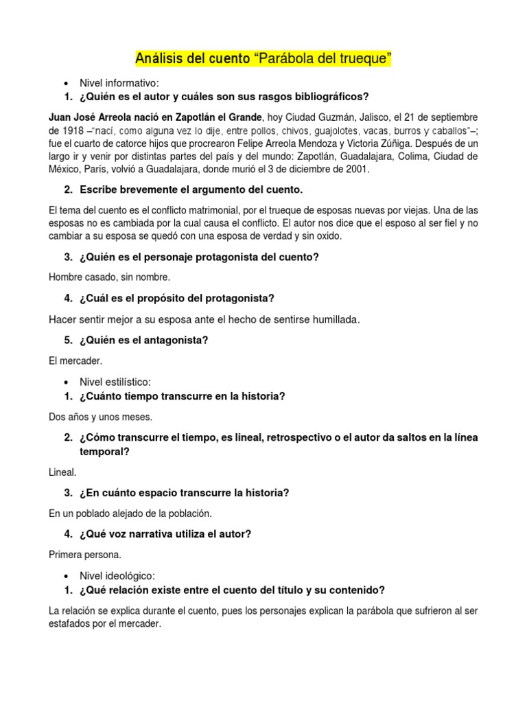 Parábola Del Trueque | PDF