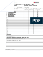 Recuperação História 2B - Composição de Notas 2022