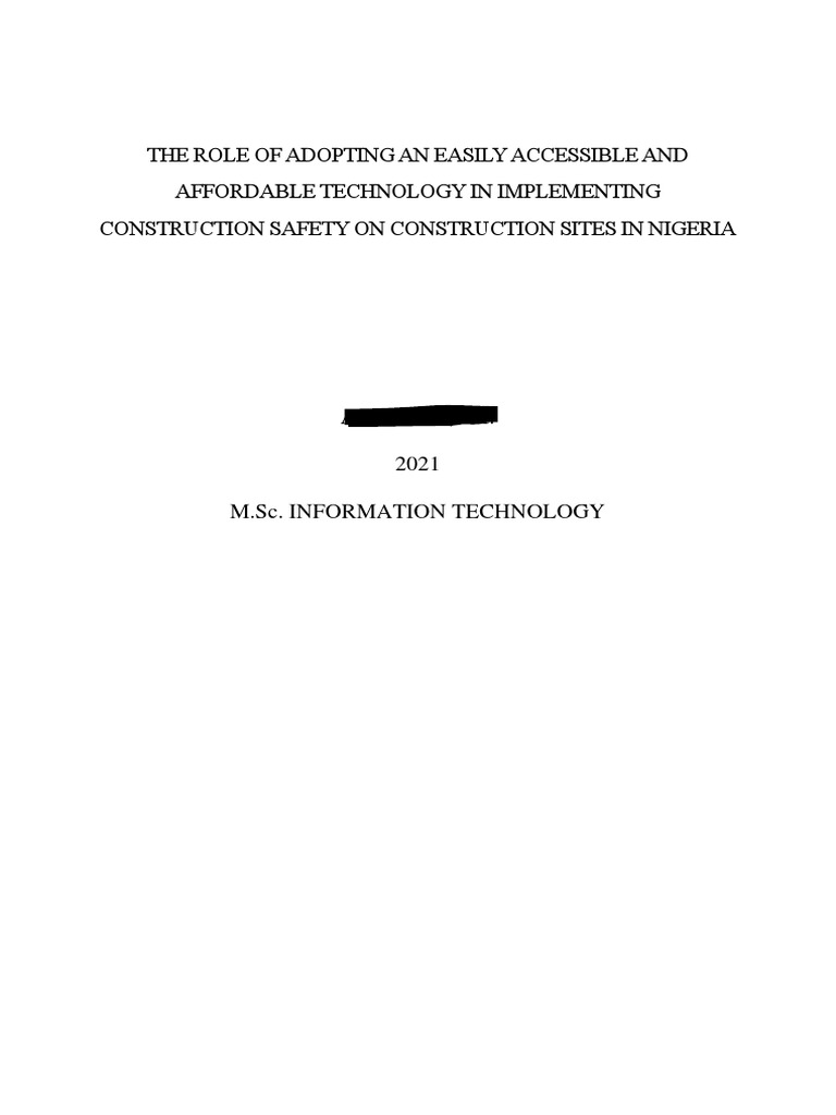 Sample Dissertation IT PDF Occupational Safety And Health Safety