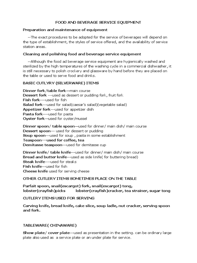 food-and-beverage-service-equipment-pdf-tableware-menu
