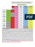 Listado de Fechas de Exámenes Escritos de Todos Los Cursos - Septiembre 2021