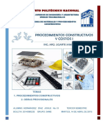 Proceso Constructivo de Obras Provisionales, Materiales, Herramientas y Maquinaria A Usar