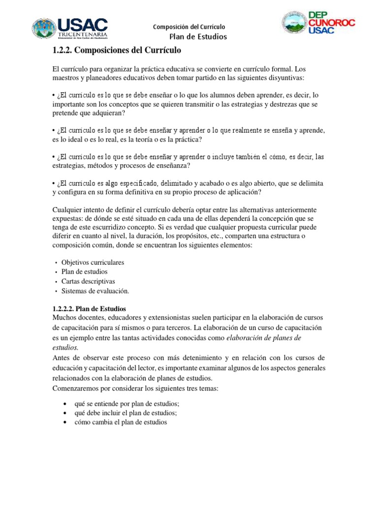 Plan de Estudios | PDF | Plan de estudios | Método de enseñanza