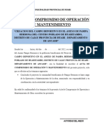 ACTA DE COMPROMISO DE OPERACIÓN Y MANTENIMIENTO