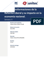 Macro Transformaciones de La Reforma Liberal y Su Impacto en La Economía Nacional.