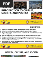 Introduction To Culture, Society and Politics