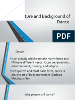 Nature and Background of Dance