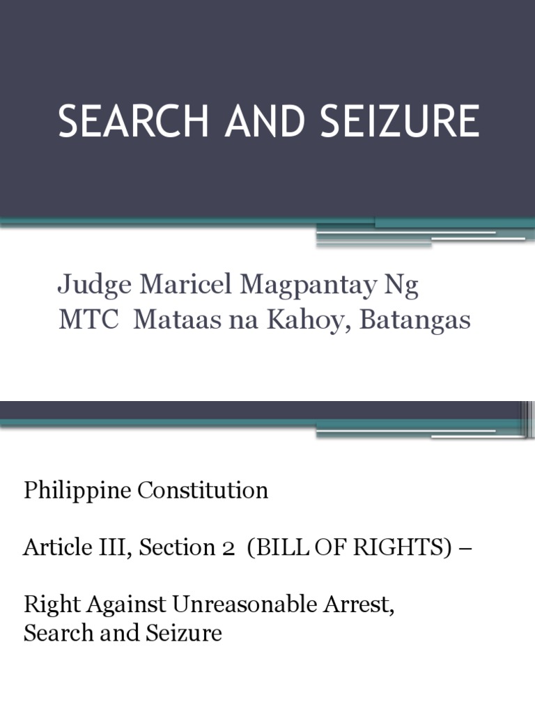 Understanding Search and Seizure Rights | PDF | Search And Seizure ...