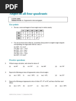 Example 1 Chapter 10 Angles in All Four Quadrants