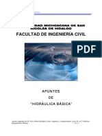 Apuntes de Hidráulica Básica. Universidad Michoacana