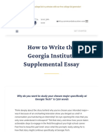 How To Write The Georgia Institute Supplemental Essay - Command Education