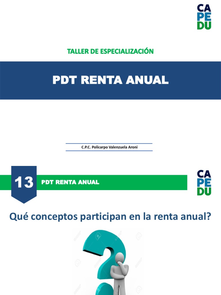 Guía sobre PDT Renta Anual 2018 | PDF | Impuesto sobre la renta | Impuestos