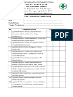 7.6.6.1 Daftar Tilik Pendaftaran Pasien (PRINT)