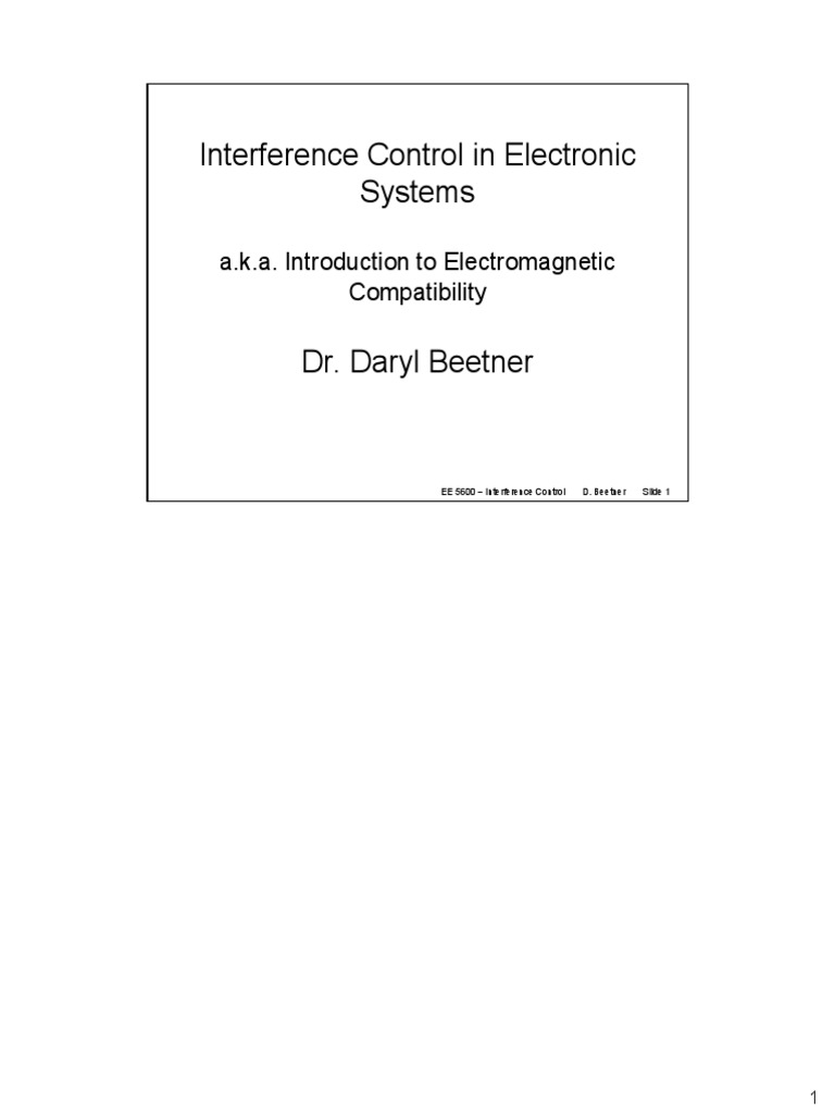 EMC Intro, Regulations F22 PDF Interference