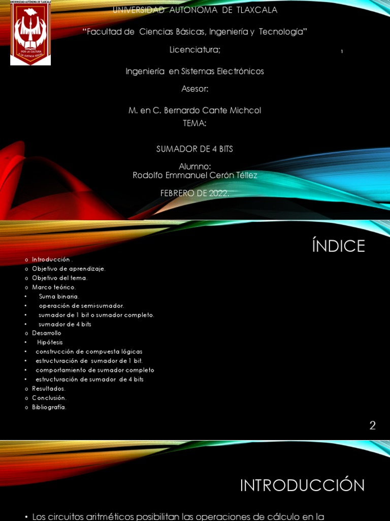 Diseño de un Sumador de 4 Bits | PDF | Puerta lógica | Informática