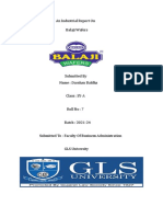 An Industrial Report On Balaji Wafers