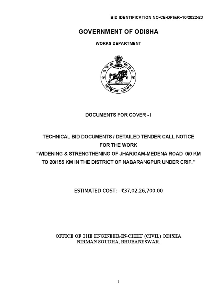 Sampe of Tender Document DTCN - Jharigam - Medena | PDF | Business