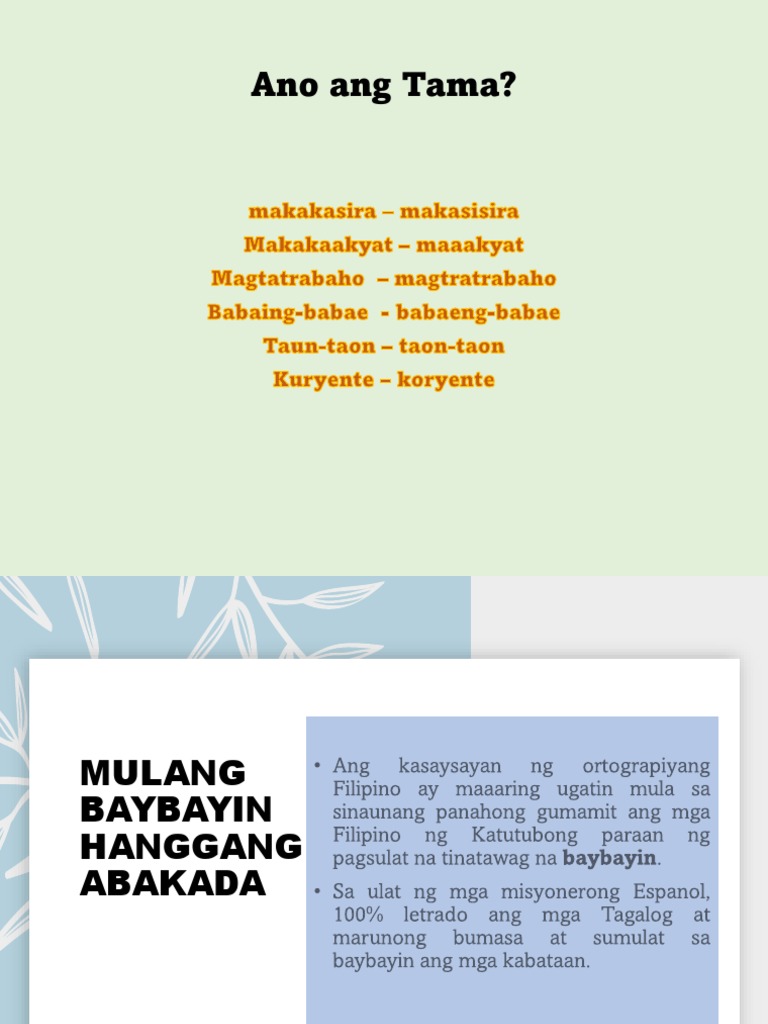 Palabaybayang Filipino | PDF