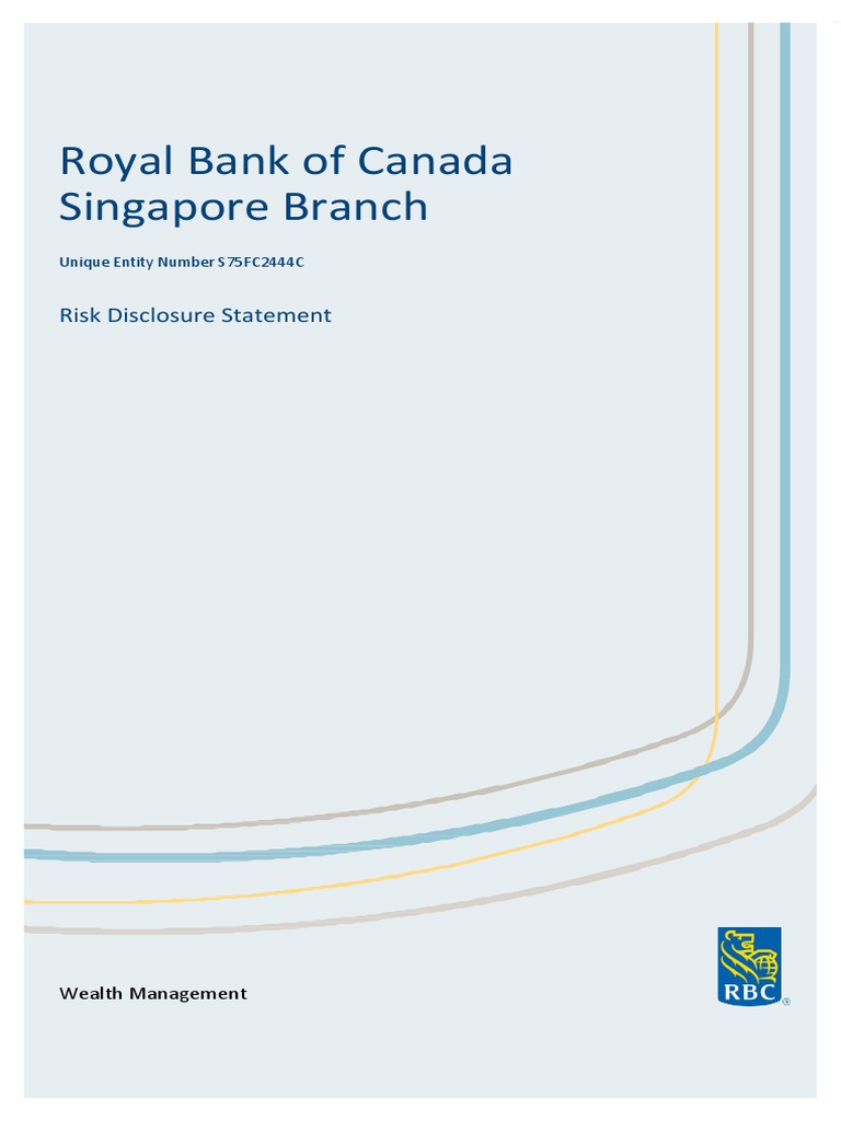 RBC Singapore Branch Risk Disclosure Statement PDF Option (Finance