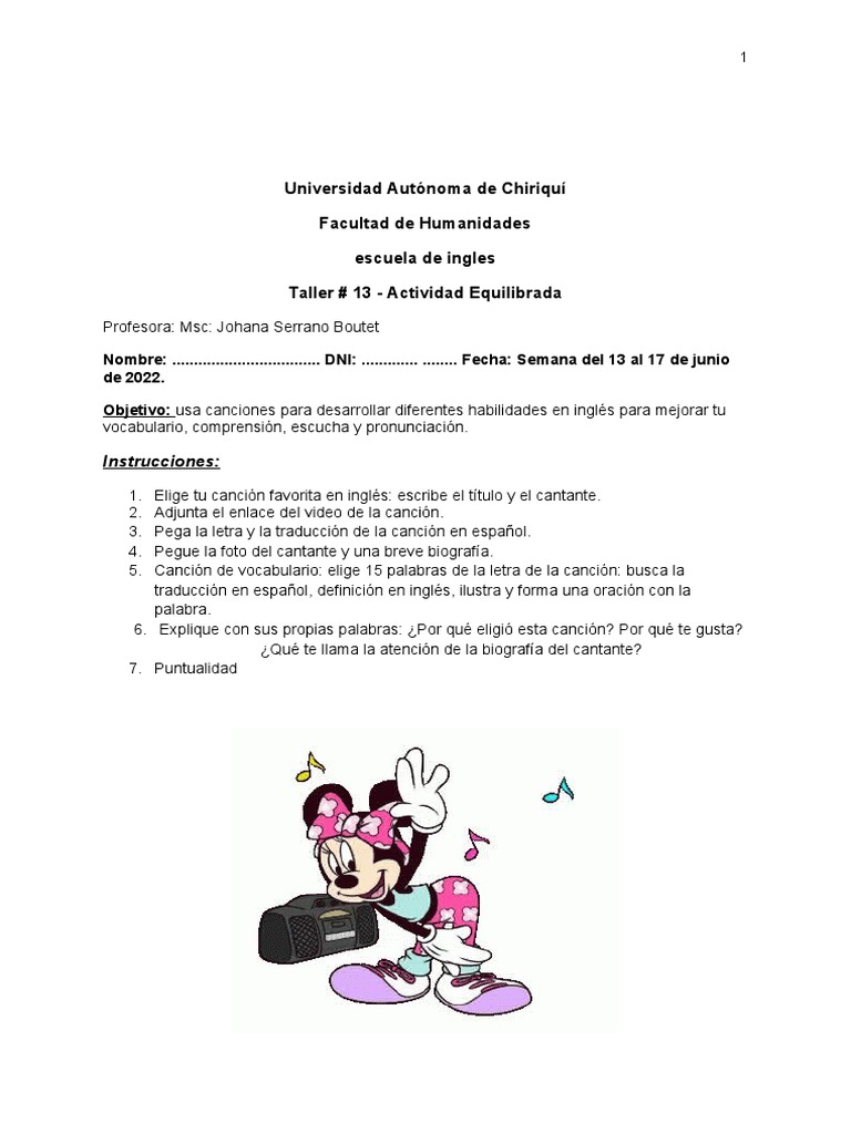 Song Activity | PDF