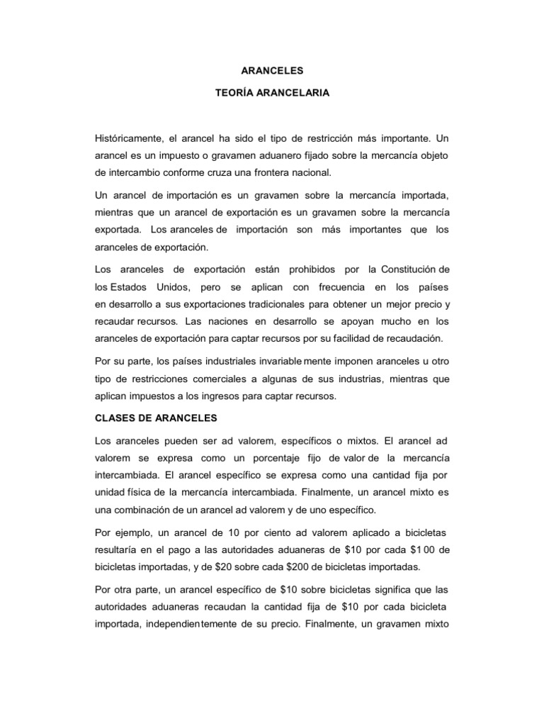 Significado y pago de aranceles | PDF | Arancel | aduana