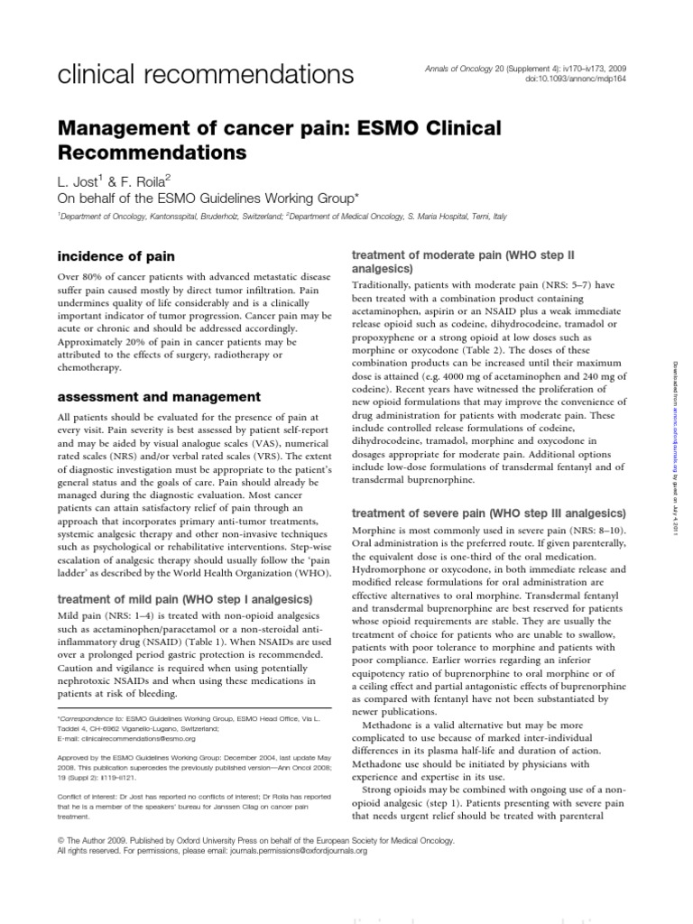 Menadment of Pain | PDF | Opioid | Analgesic